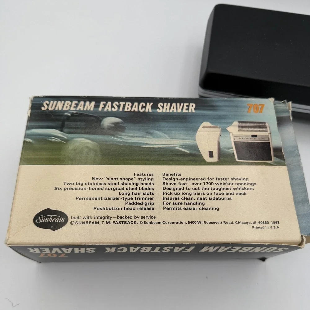 Vintage Sunbeam‎ Fastback 707 Electric Shaver Cord Spool Case Box